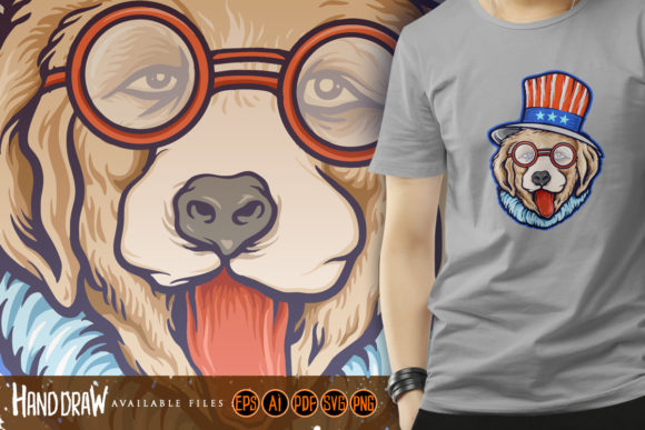 American Cool World Dog Day Mascot SVG