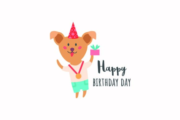 Birthday Party Animal Dog Gift Happy SVG