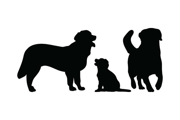 Dog Family Silhouettes