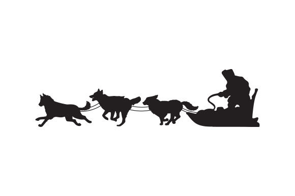 Dog Sledding Silhouette