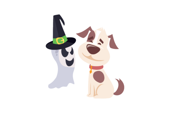 Halloween Dog and Ghost SVG