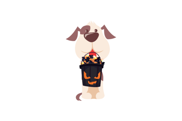Halloween Dog Basket Candy SVG